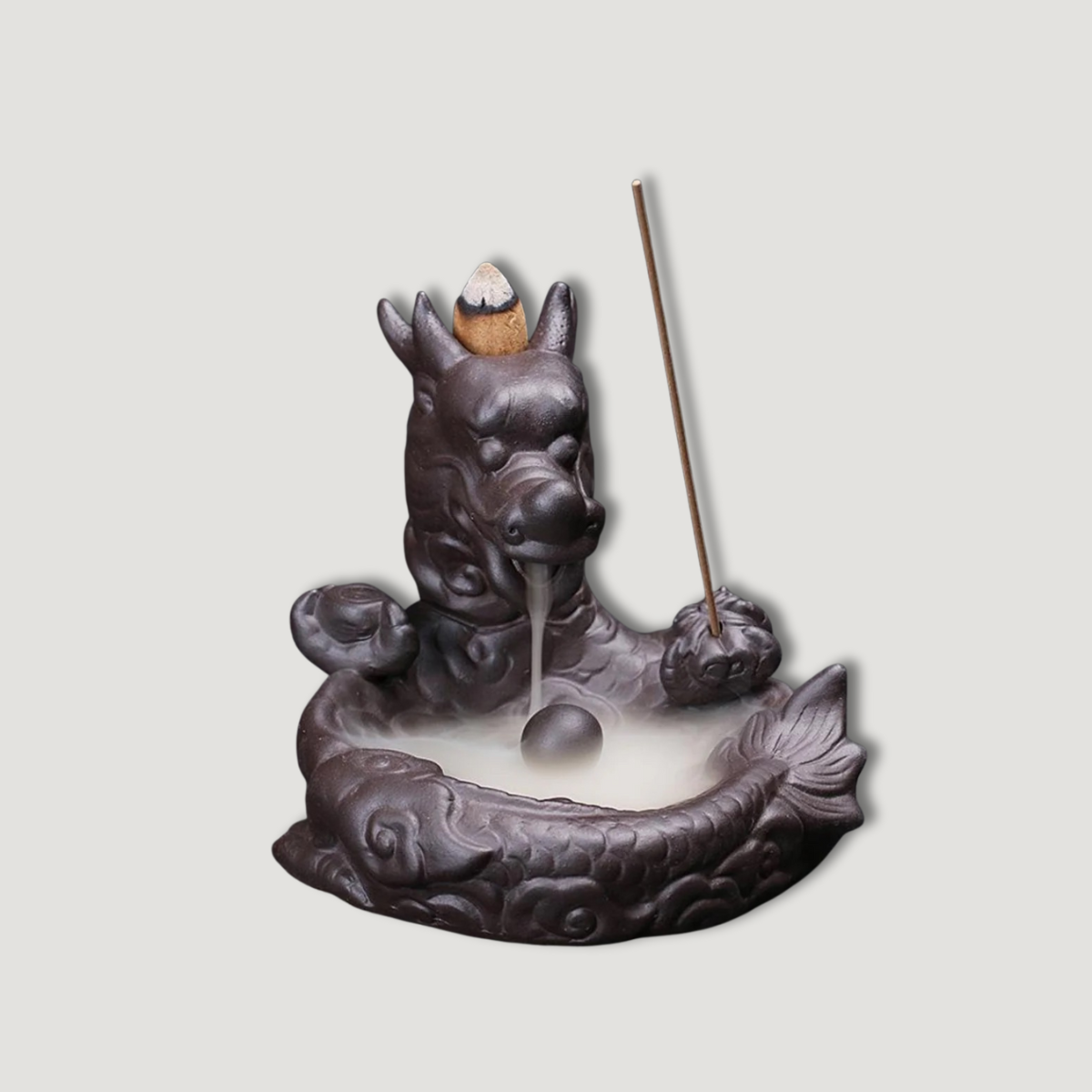 Incense Cone Stand - Flowing Smoke - Chinese Dragon Mini