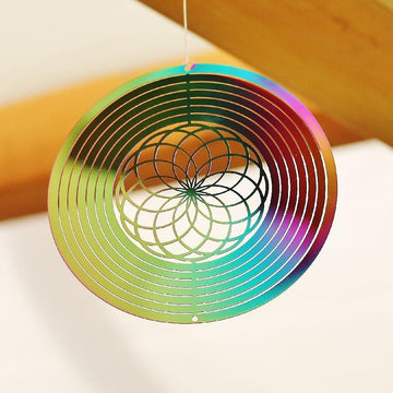 3D Harmonizing Spinner - Flower of Life Rainbow