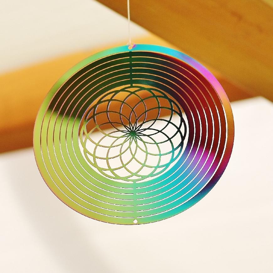 3D Harmonizing Spinner - Flower of Life Rainbow