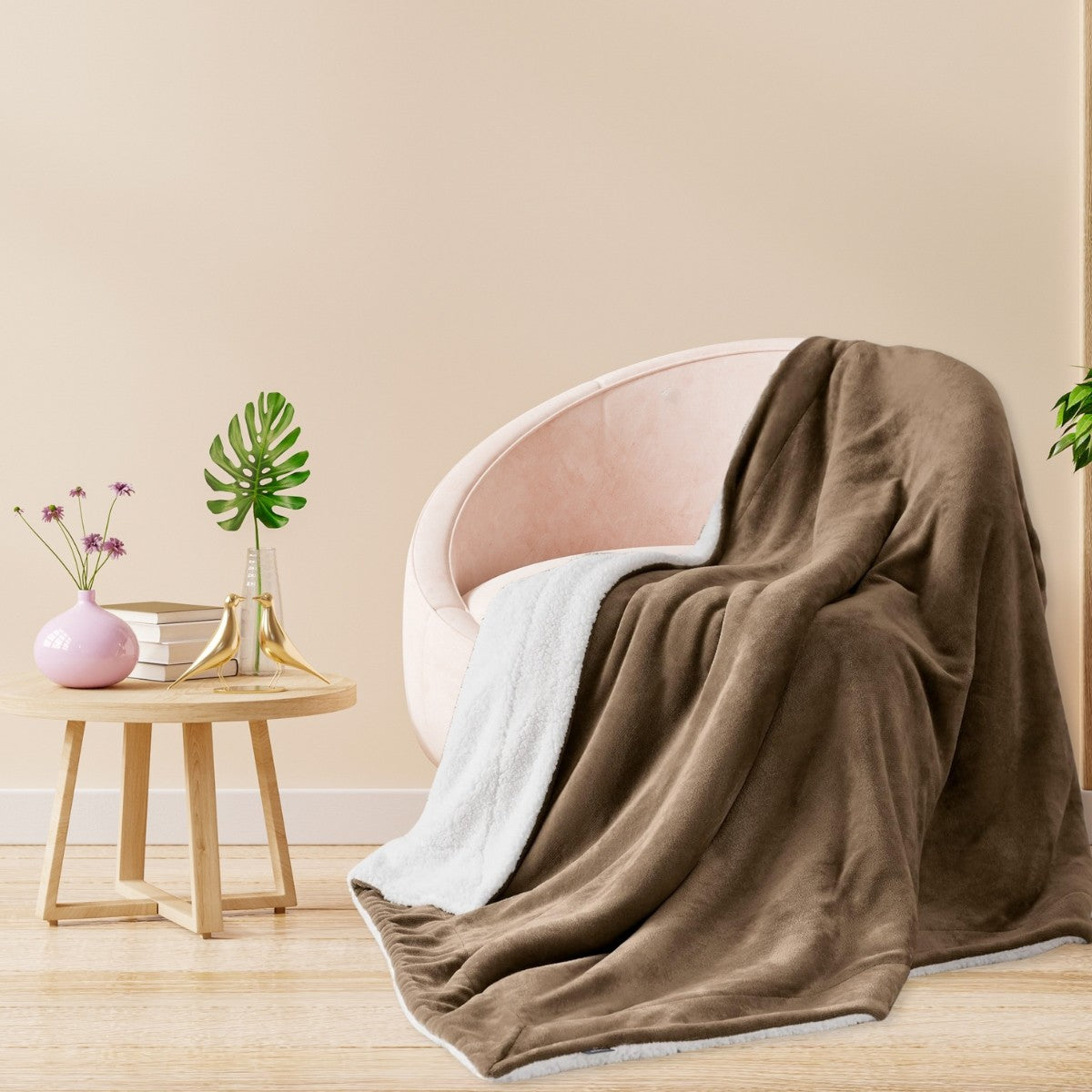 RoyalSoft microplush blanket with lamb - brown 150x200 cm