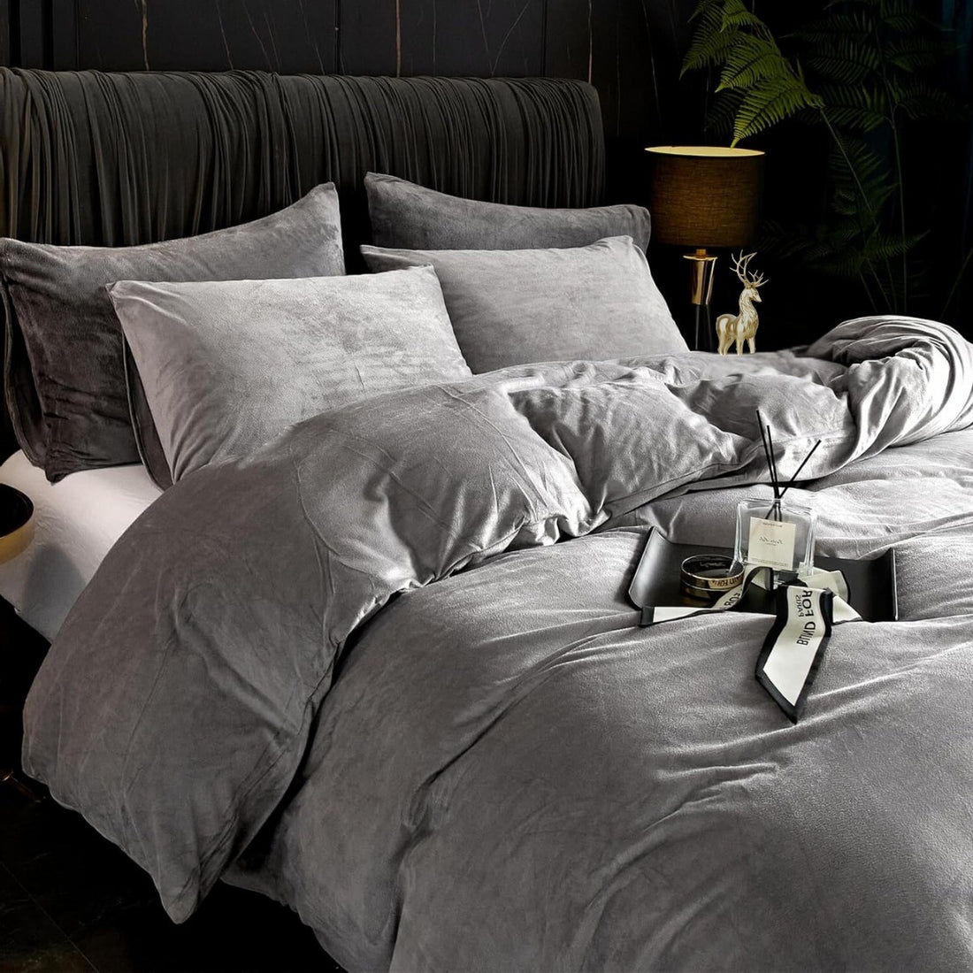 RoyalSoft microplush bedding - Light Grey Wave