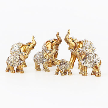 Feng Shui Statuette - Group of 7 Elephants