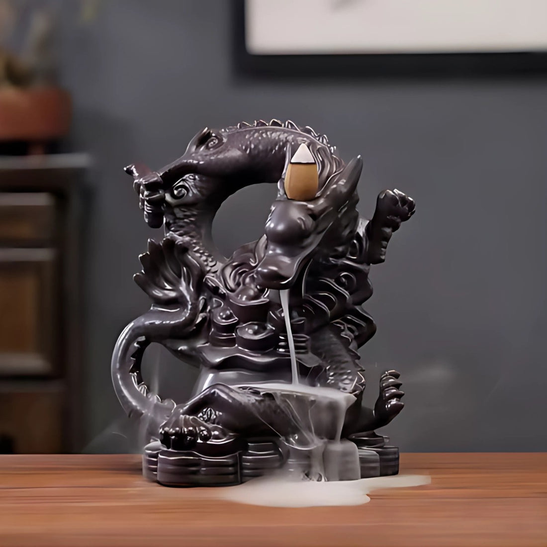 Incense Cone Stand - Flowing Smoke - Chinese Dragon 2