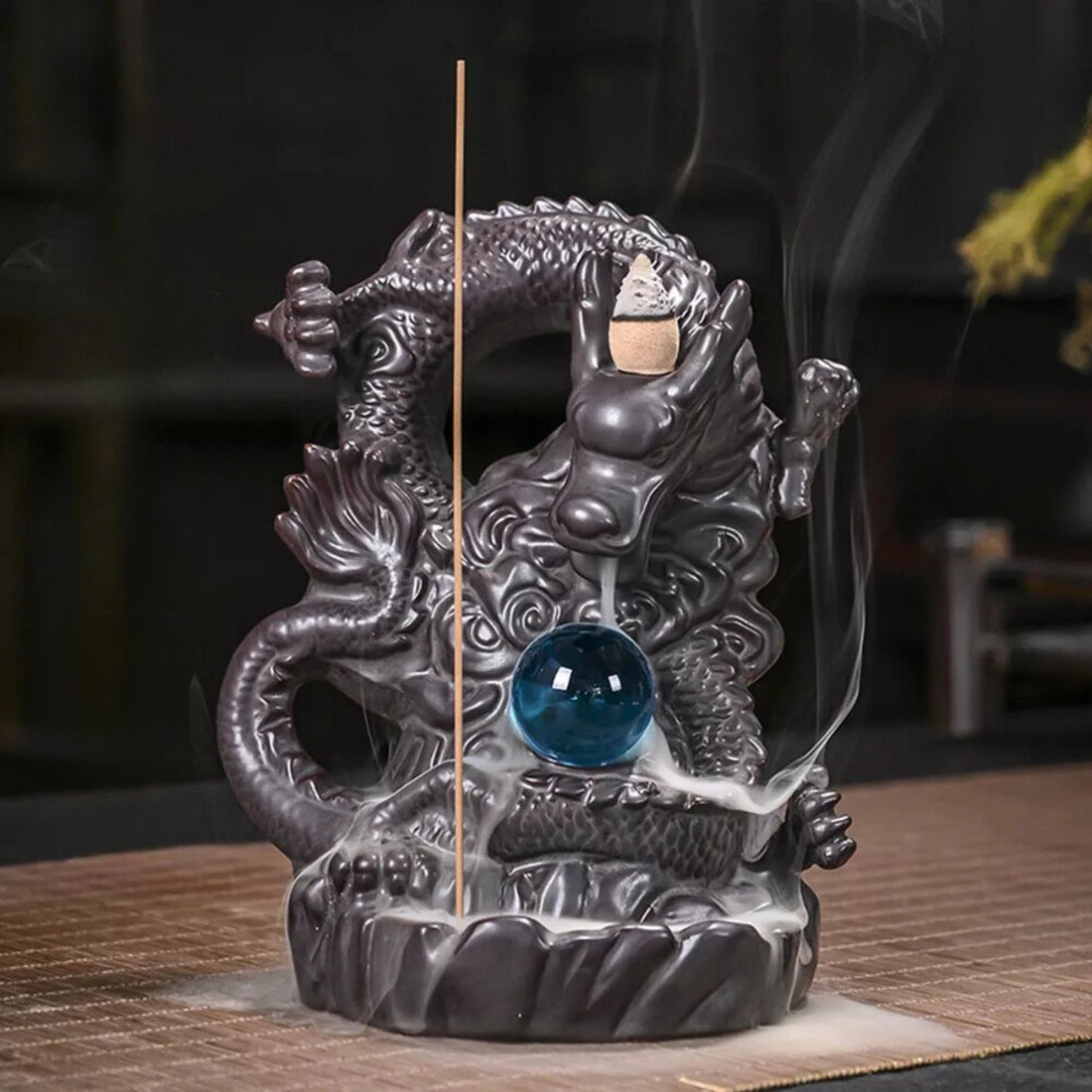 Incense Cone Stand - Flowing Smoke - Chinese Dragon 4