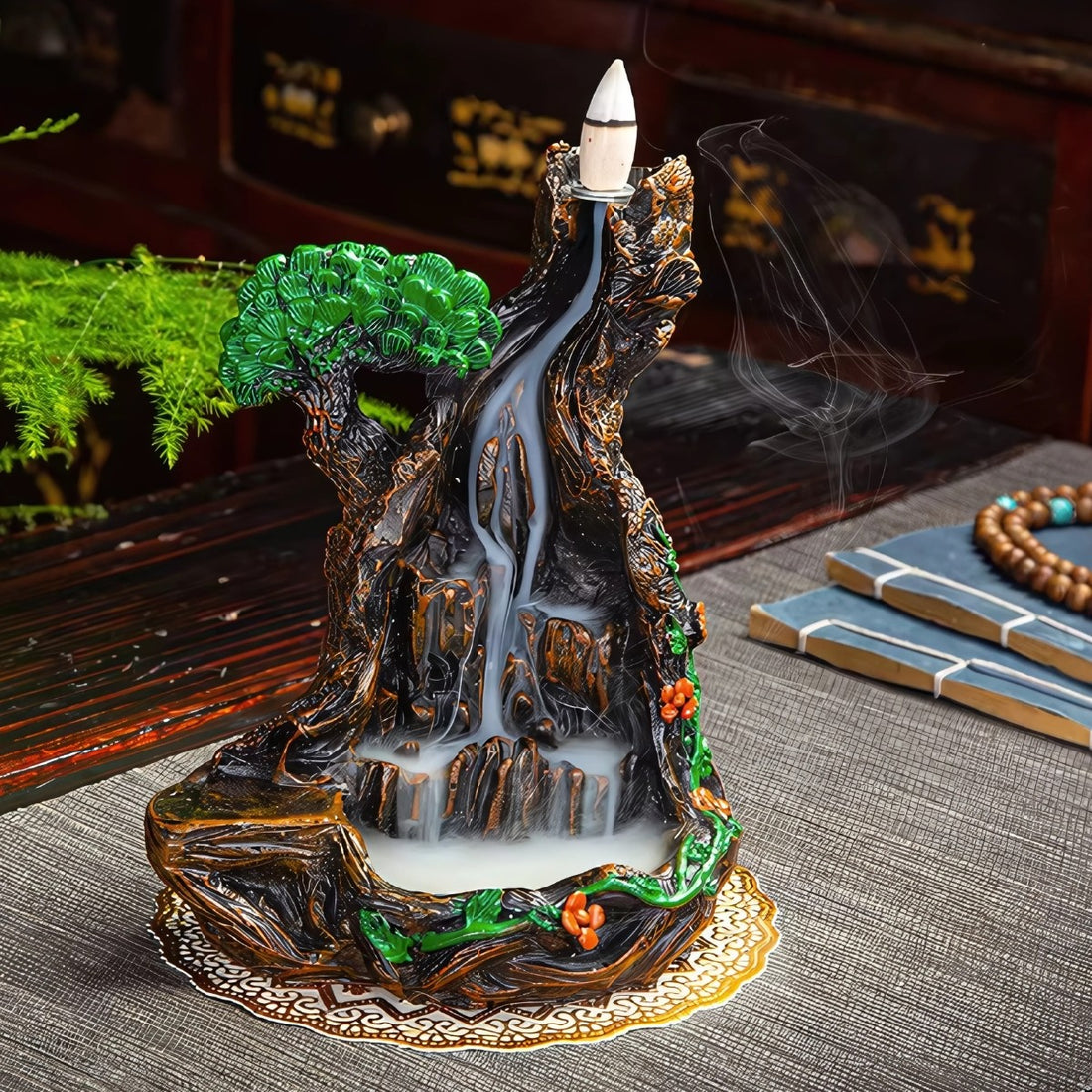 Incense Cone Stand - Flowing Smoke - Waterfall Mountain