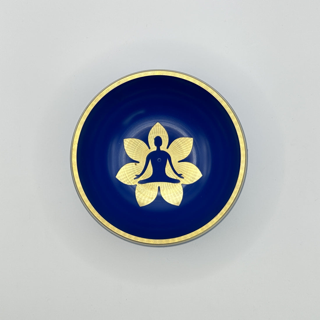 Tibetan singing bowl with meditation stick - 12 cm blue - 660