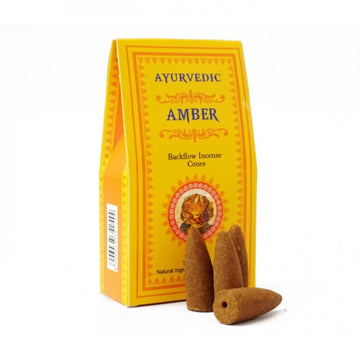Ayurvedic Incense Cones "Flowing Smoke" - Amber 30 g.