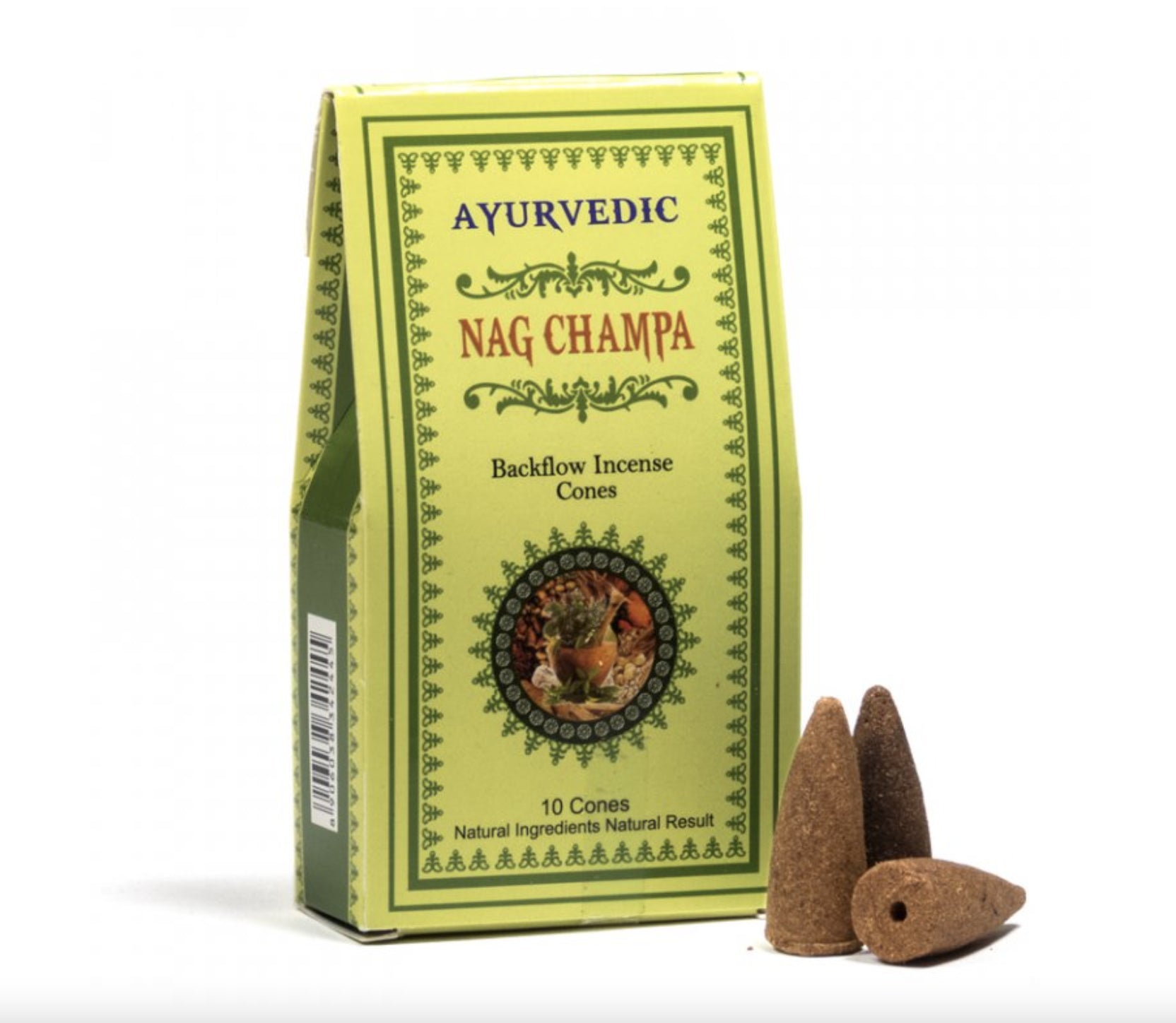 Ayurvedic Incense Cones "Flowing Smoke" - Nag Champa 30 g.