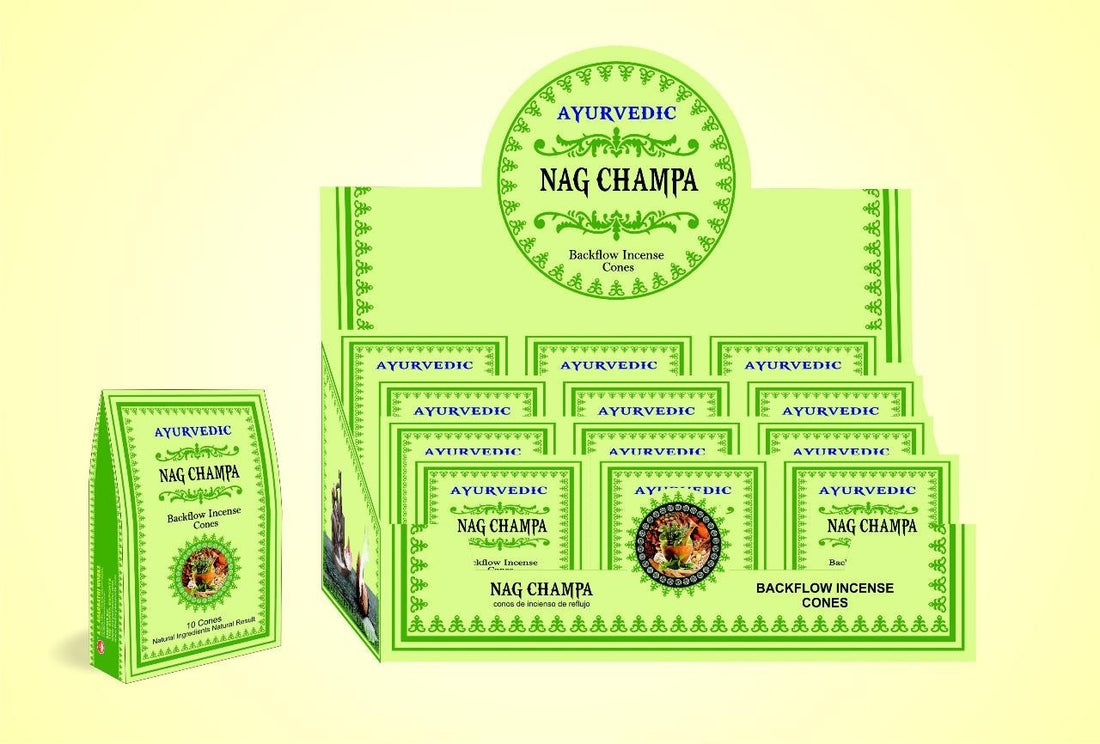 Ayurvedic Incense Cones "Flowing Smoke" - Nag Champa 30 g.