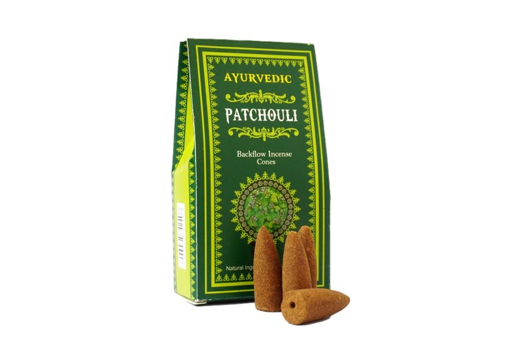 Ayurvedic Incense Cones "Flowing Smoke" - Patchouli 30 g.