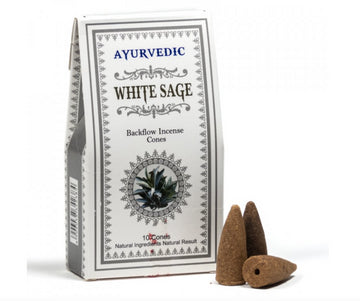 Ayurvedic Incense Cones "Flowing Smoke" - White Sage 30 g.